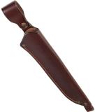 Нож относительно ремня в этих ножнах располагается вертикально.