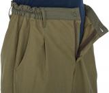 По бокам брюк пояс стянут резинкой, застегивается на пуговицу. Ширинка на молнии