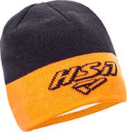 Малое изображение Вязаная зимняя шапочка (черный-оранжевый)