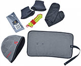 комплектуется спасалками, свистком, флисовым полотенцем с креплением на ногу, салфеткой для оптики, запасными неопреновыми манжетам, а также теплой флисовой шапкой.