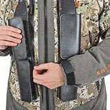 молния для пристегивания сигнального жилета и патронташа