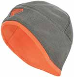 Двухсторонняя флисовая шапка «Винтер (Зимняя) 380» серый/оранжевый (оранжевая вышивка)